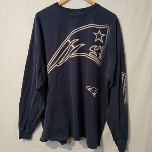 Vintage New England Patriots Shirt Mens XL Long Sleeve Navy NFL Football Reebok
